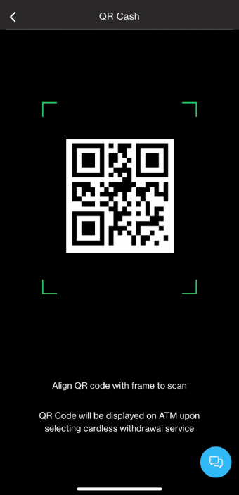 scanning by aligning the QR code with the frame displayed