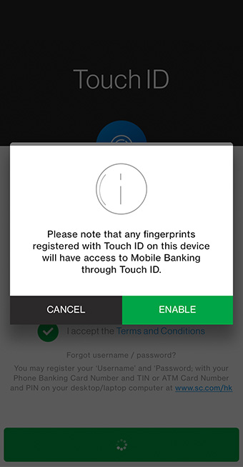 Activate Touch Login service to access at fingertips Step 4