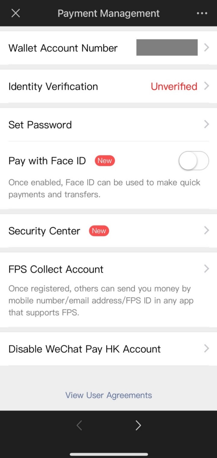 Tap onto “Wallet Account Number”