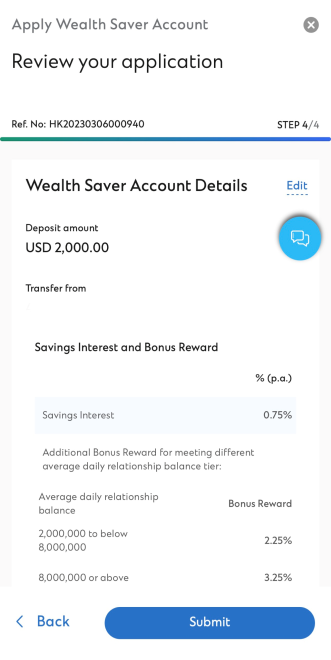 Wealth Saver Account opening via SC Mobile App Step 3