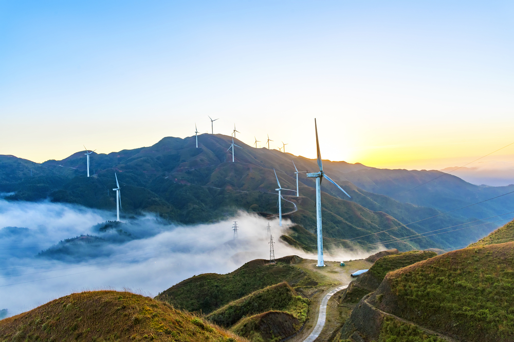 風車山、風力發電場，圖片用於推廣渣打ESG SELECT