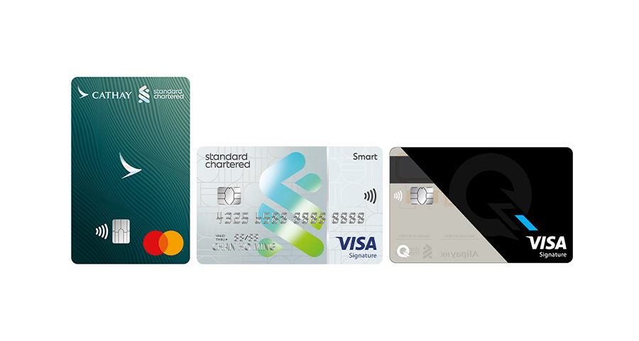 渣打國泰Mastercard, Smart卡及Q Credit Card 的卡面