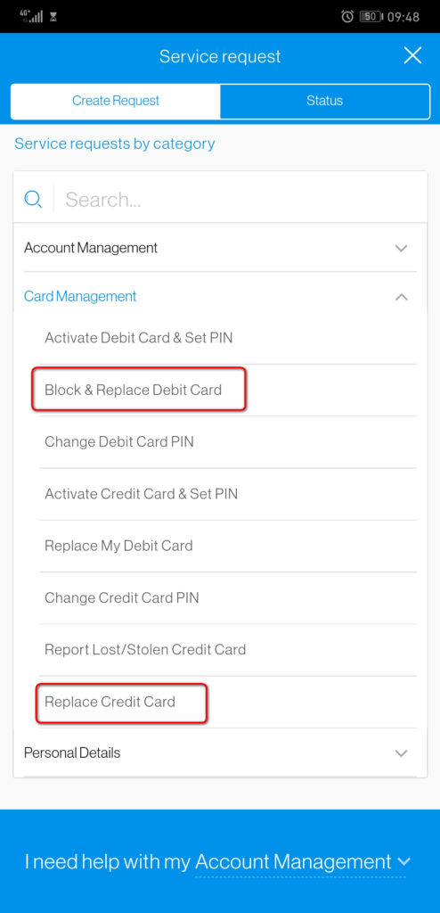 how to block credit or debit card step2