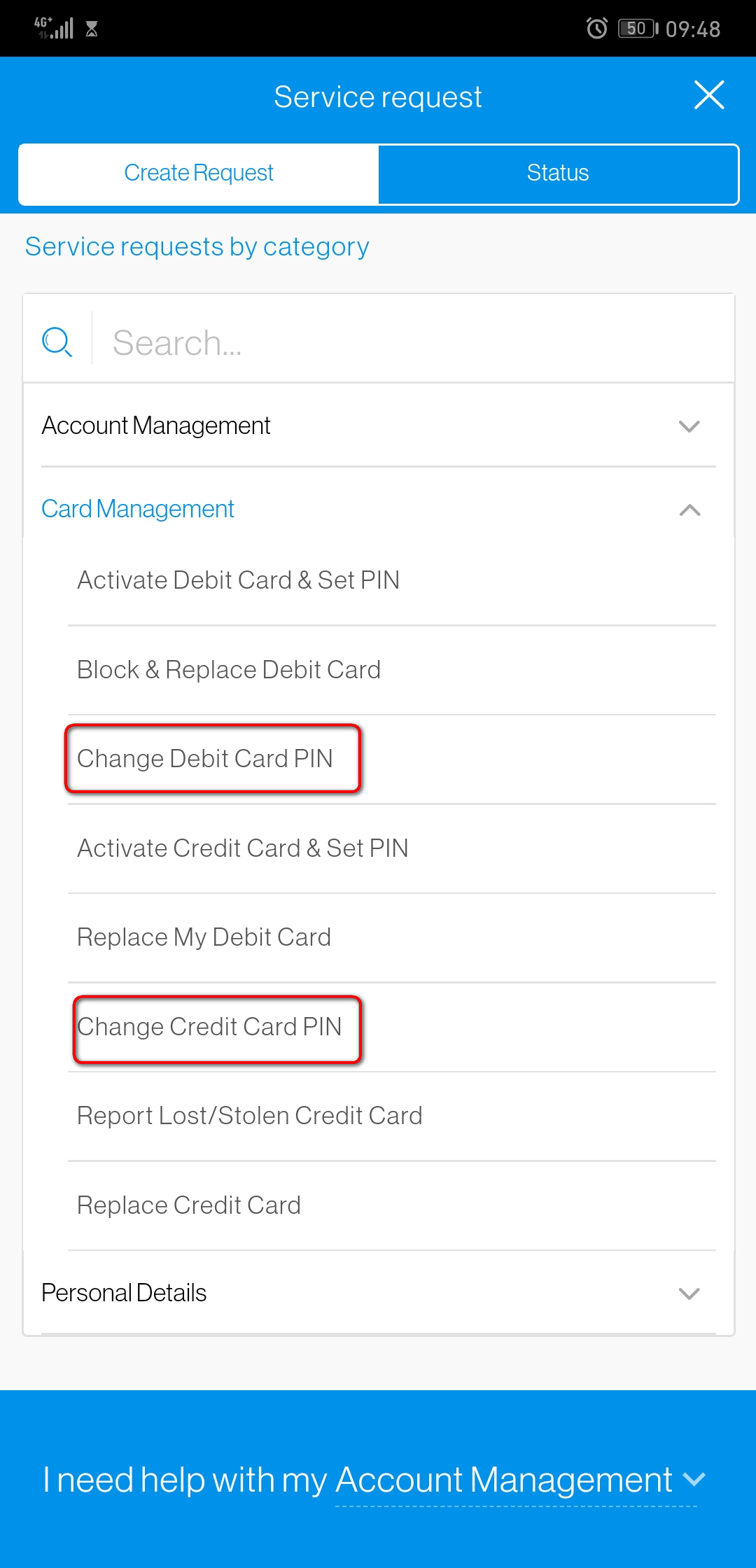 how to reset a debit card pin