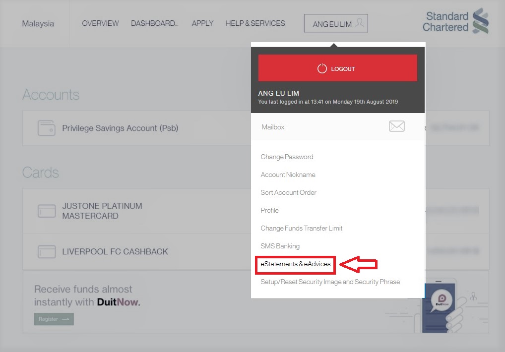 eStatements - Standard Chartered Malaysia
