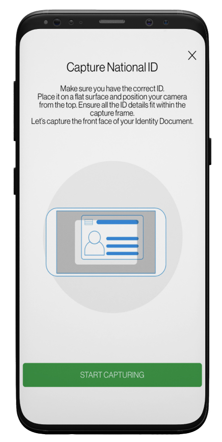 Scan your ID, take your selfie and complete form for account opening.