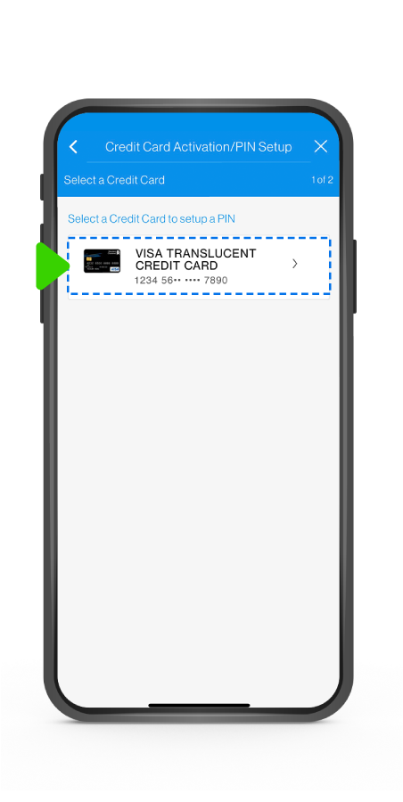Select “Credit Card Activation & PIN Set”.