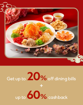 Get up to 20% off dining bills + up to 60% cashback