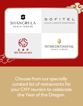 Choose from our specially curated list of restaurants for your CNY reunion to celebrate the Year of the Dragon.