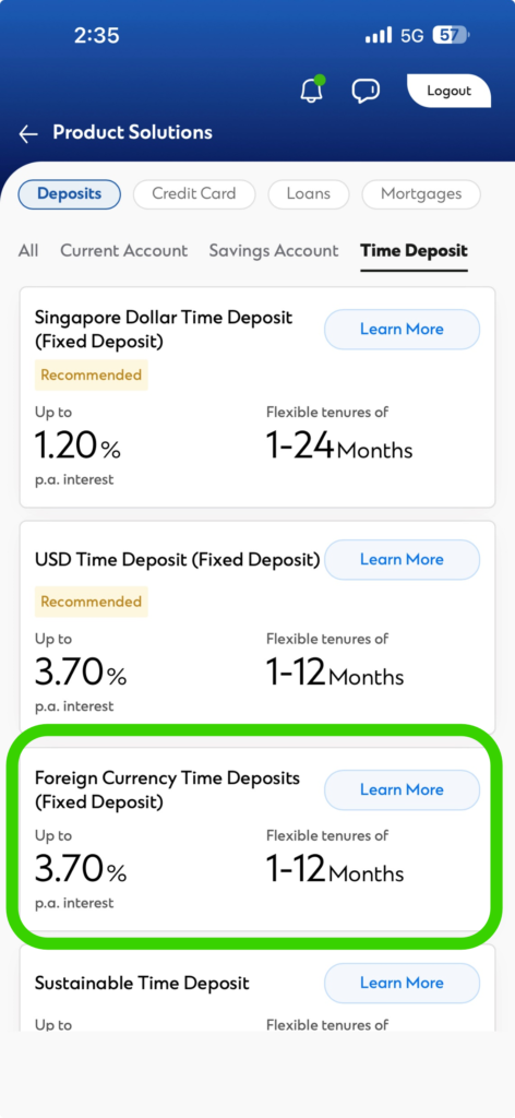 Mobile time deposit 
