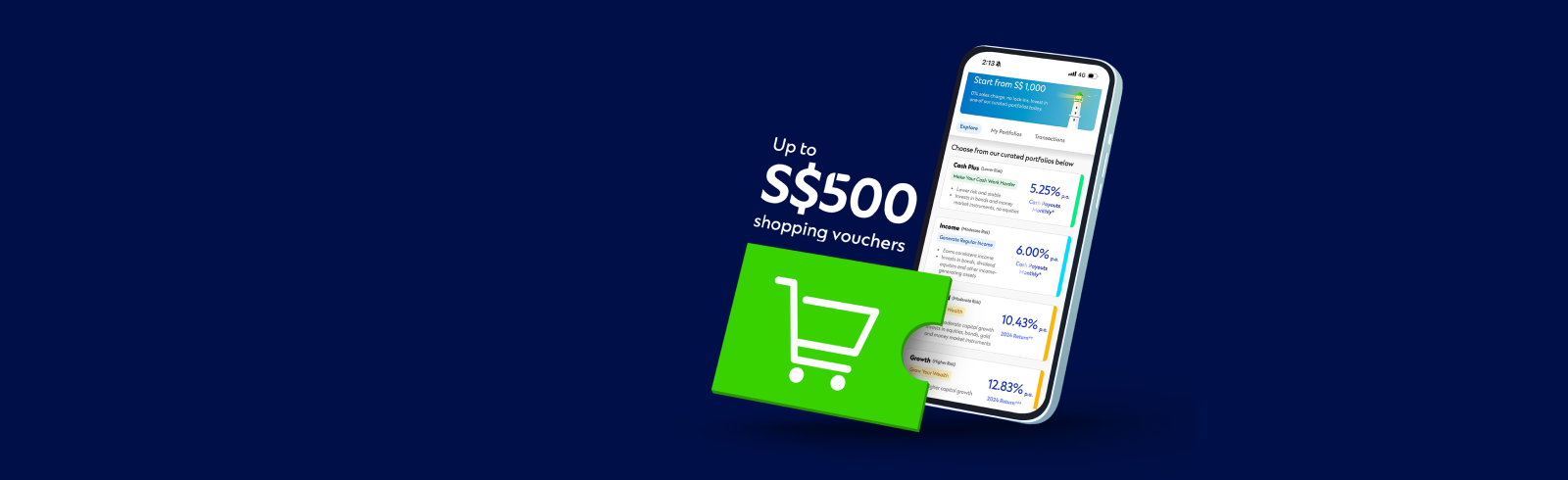 up to S$500 shopping vouchers