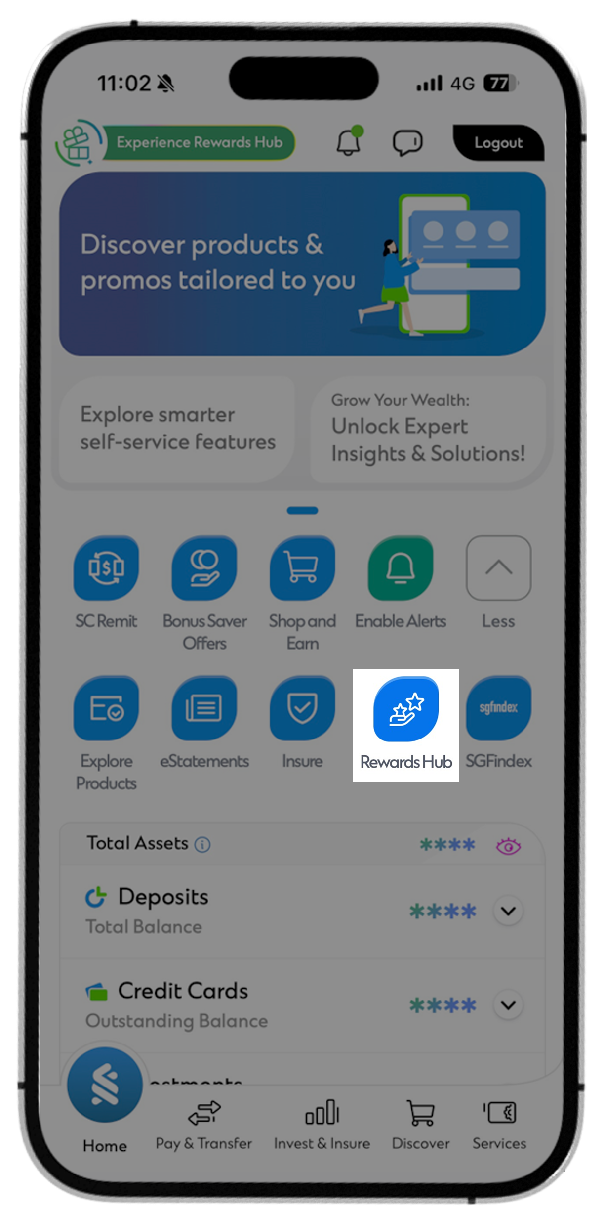 Reward hub cashback step