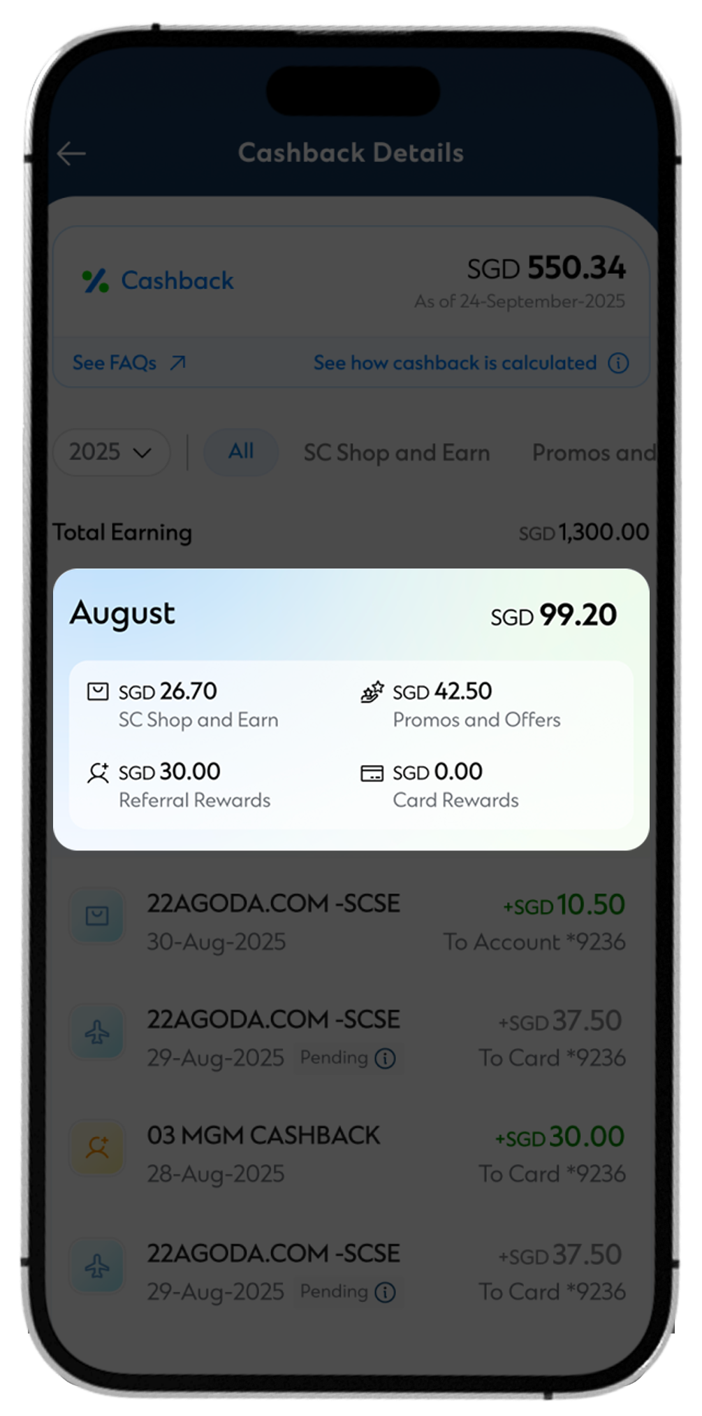 Reward hub cashback step