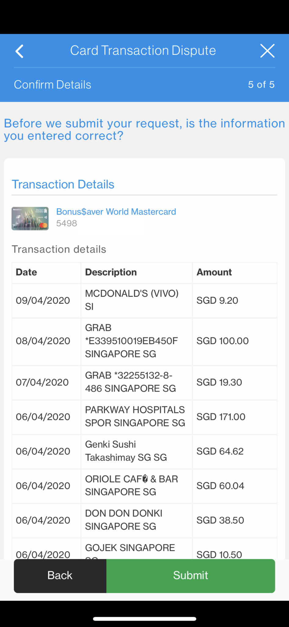 Unauthorized transaction - Standard Chartered Singapore