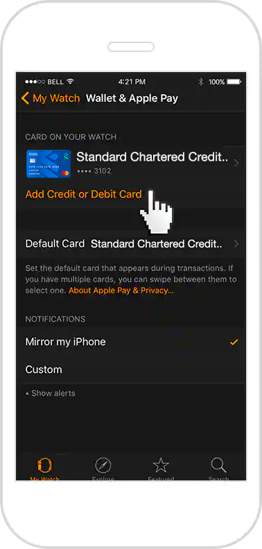 Add Standard Chartered card