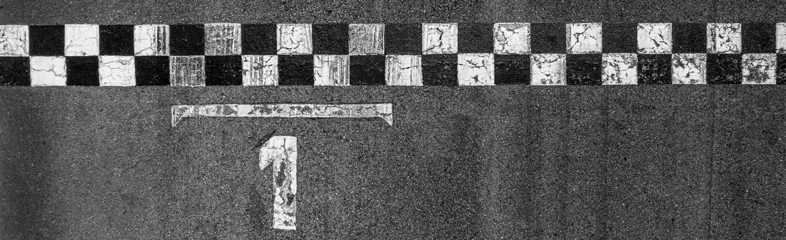 Aerial top view grid start start of track racing asphalt road