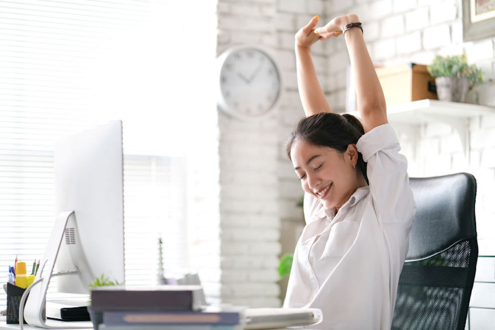 Businesswoman relax from work at the office