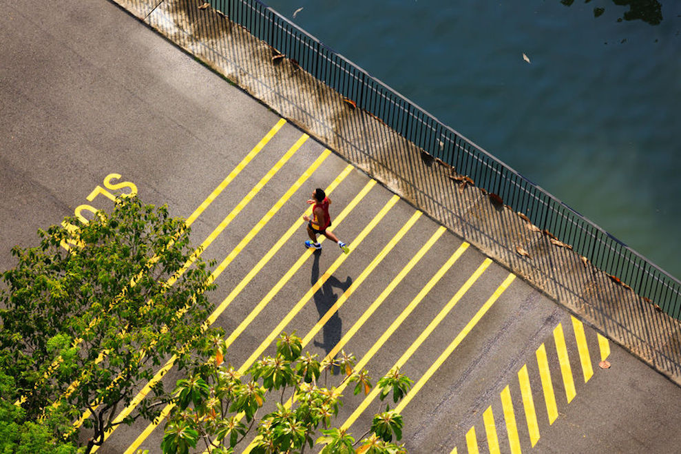 Singapore oct man running on punggol waterway park connector pcn