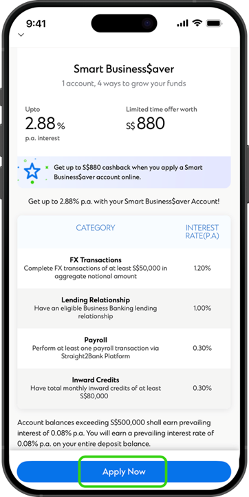 Sg smart business saver existing 