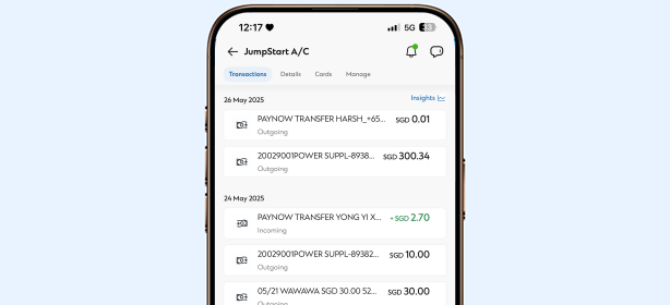 Sg transactions account new