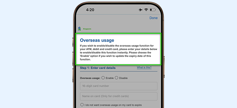 Sg travel smart overseas card usage