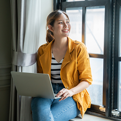 Person, Sitting, Computer