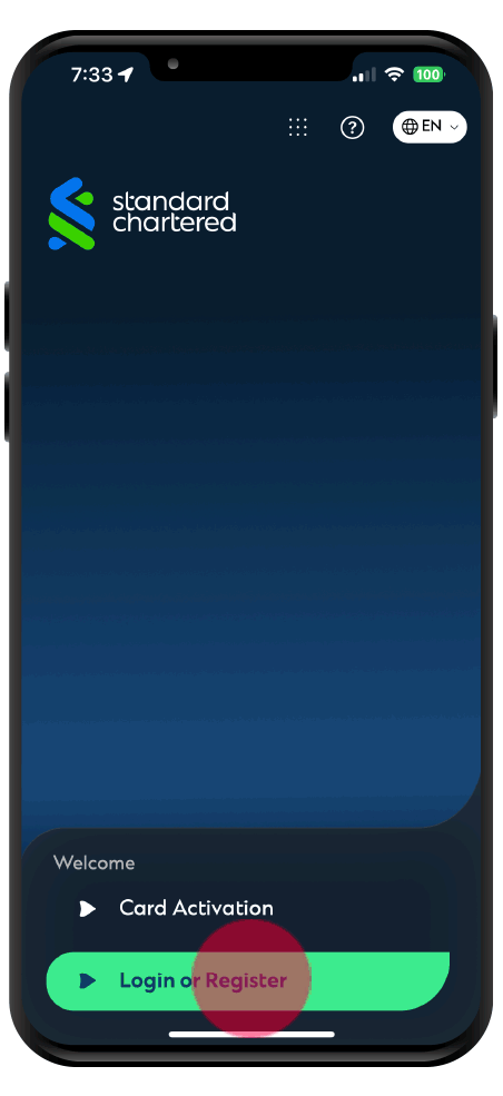 Online banking application en step 