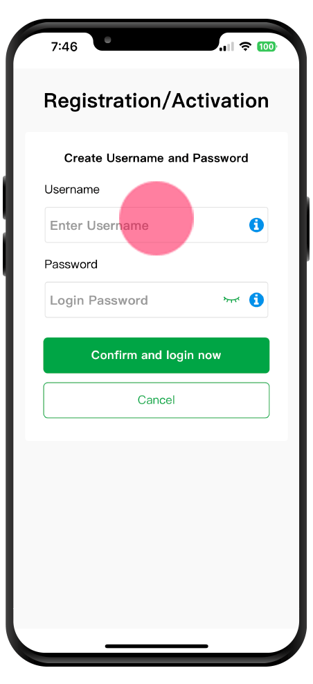 Online banking application en step 